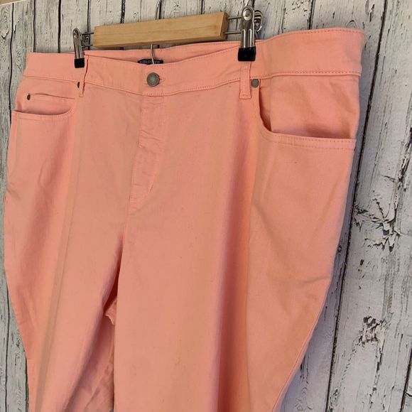 Eileen Fisher Woman 5 Pocket Lean Jean Organic Cotton Size 22W Stretch Peach - Picture 3 of 12
